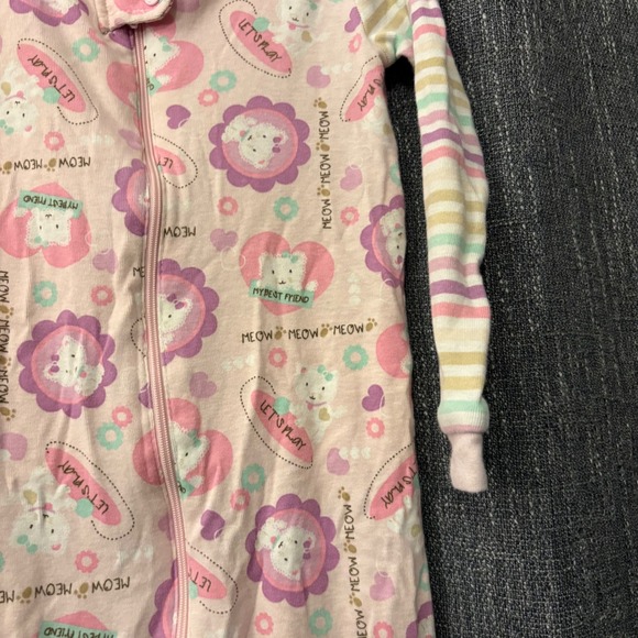 Baby Place Sleepwear Footed Pajamas Onesie Pink Cat (Girls 3T) - Picture 3 of 7